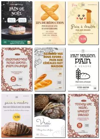 Modifier une affiche de boulangerie