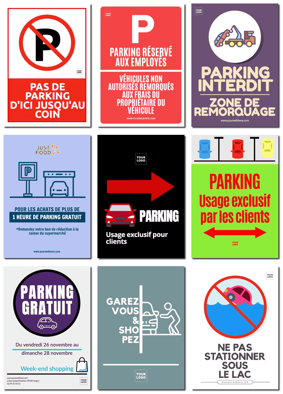 Designs éditables de parking en ligne gratuits