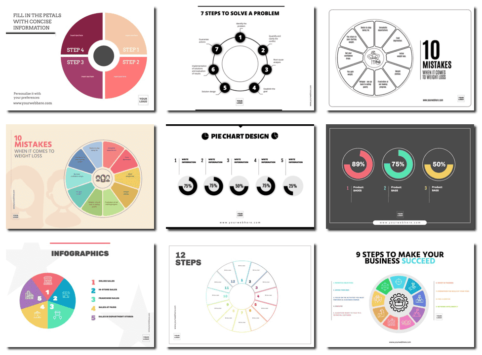 Modèles de diagrammes circulaires à personnaliser en ligne
