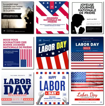 Modifier un modèle de Fête du Travail