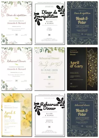 Modifier un modèle de Dîner de répétition