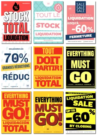 Modifier une pancarte de liquidation