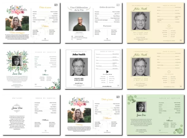 Modifier un modèle de programme commémoratif
