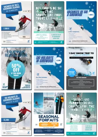 Modifier une affiche de ski et de neige