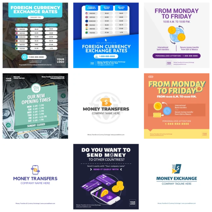 Free Currency Exchange & Money Transfer banners