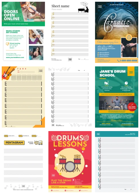 Edit a music class flyer template