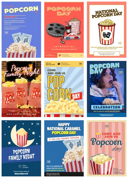 Edit a design for National Popcorn Day