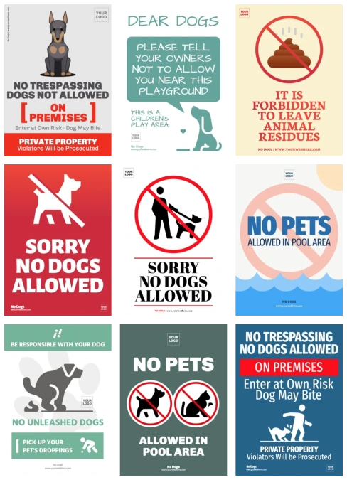 Modifica un cartello di divieto di accesso agli animali