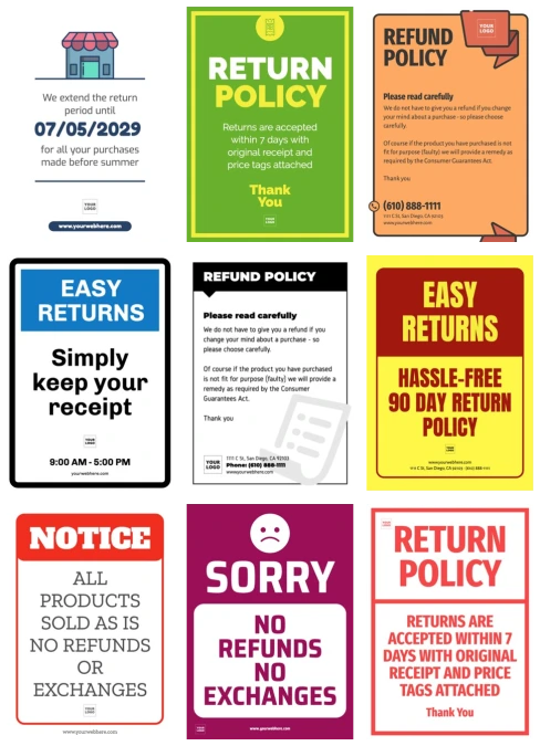 Modifica un design sulla politica di reso