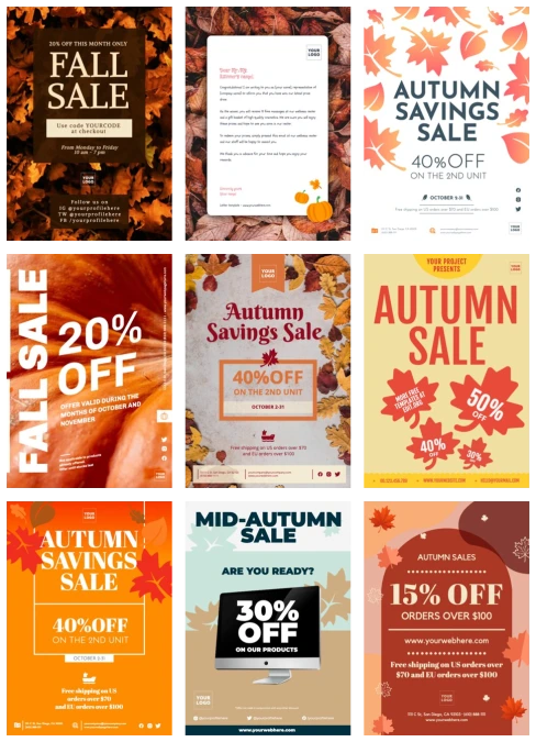 Edit a Fall Sale sign