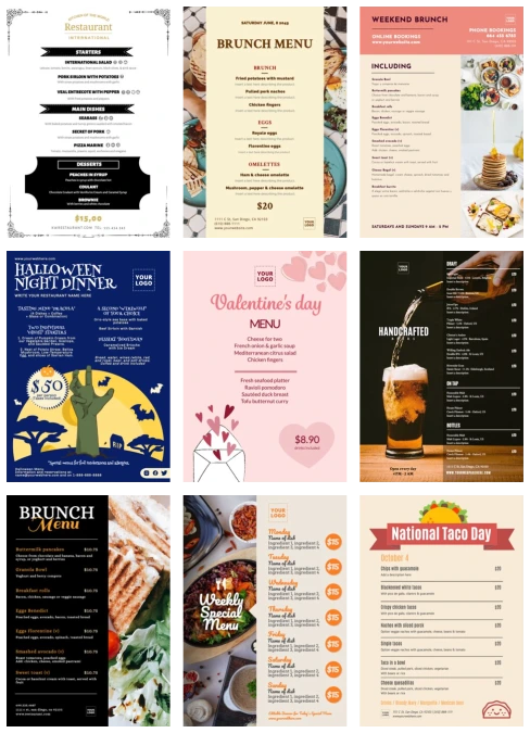 Restaurant Menu Design Templates Modern Restaurant Menu Design