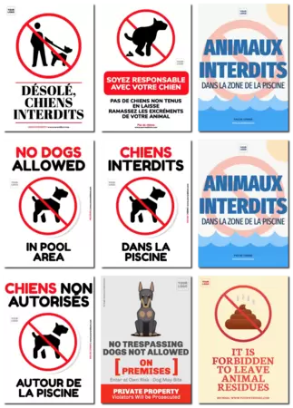 Modifiez un panneau Interdits aux animaux