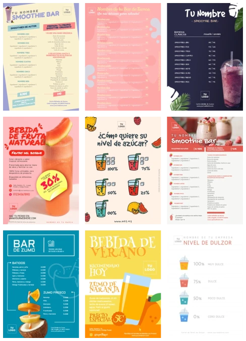 Edita una carta de zumos