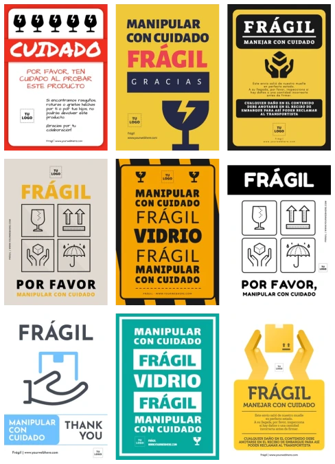 Edita un letrero de frágil