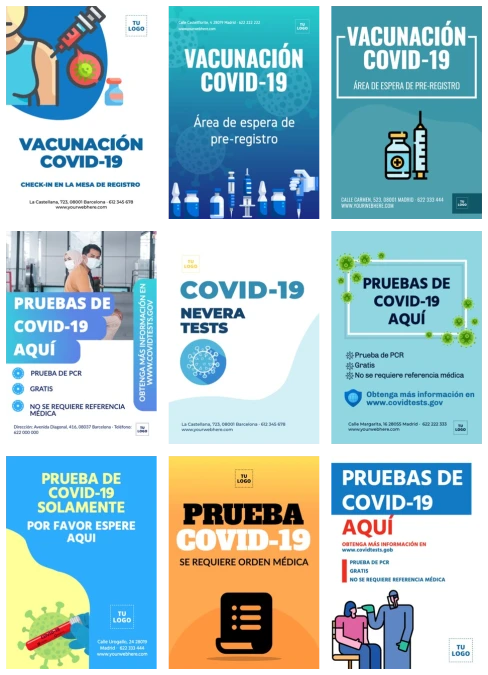 Editar un cartel de tests y vacunas
