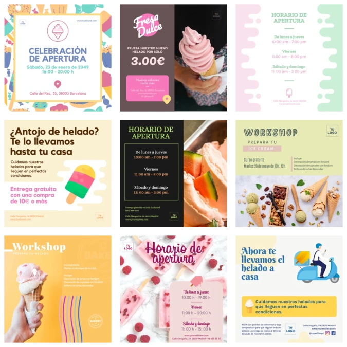 Edita un diseño para heladerías