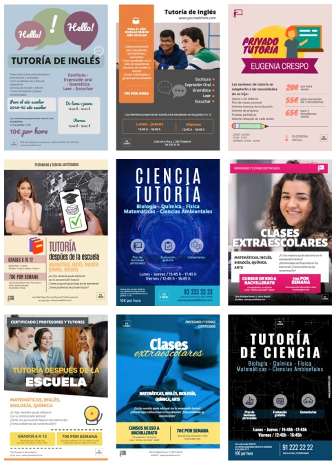 Edita un diseño para clases particulares