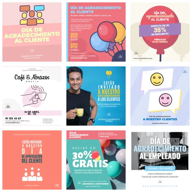 Edita un diseño del Día de Agradecimiento al Cliente