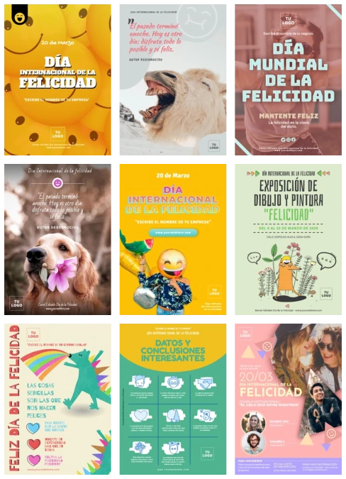 Edita un banner sobre la Felicidad