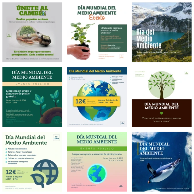 Edita una plantilla del Día Mundial del Medio Ambiente