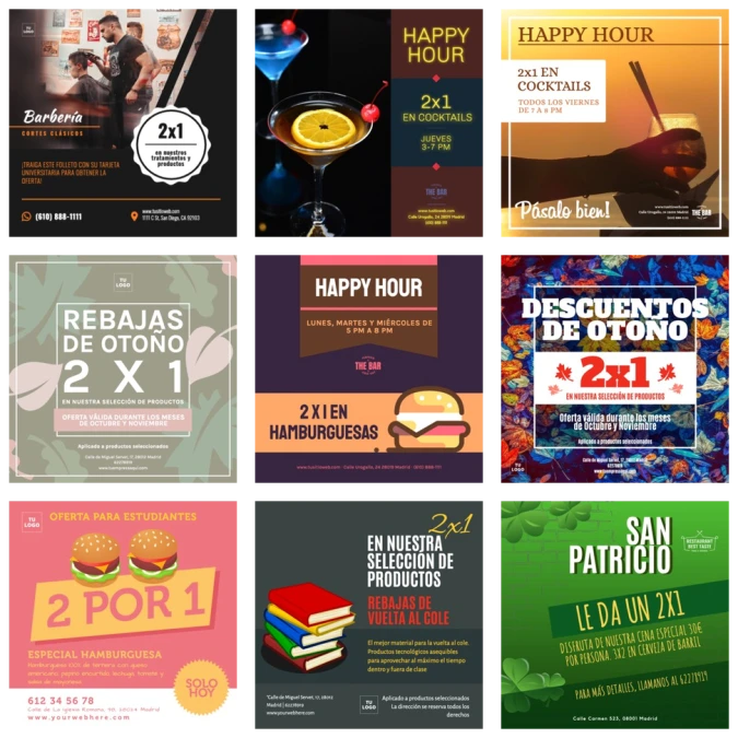 Editar una plantilla 2x1