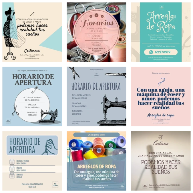 Editar un cartel para sastres y costurerías