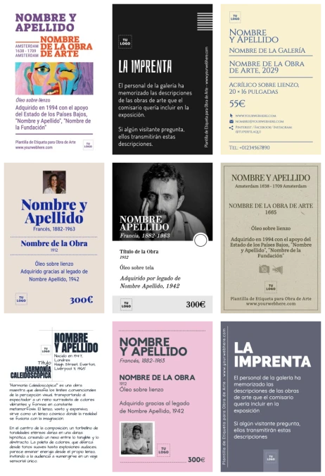 Edita una etiqueta para cuadro