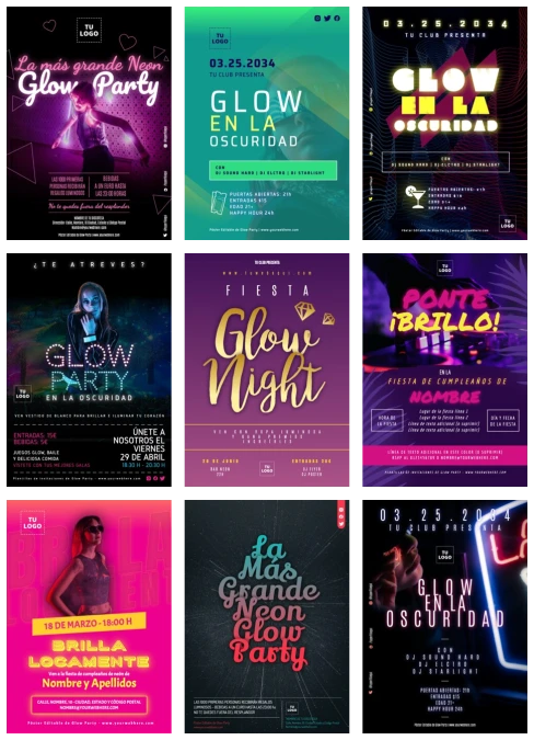 Edita un banner de Glow Party