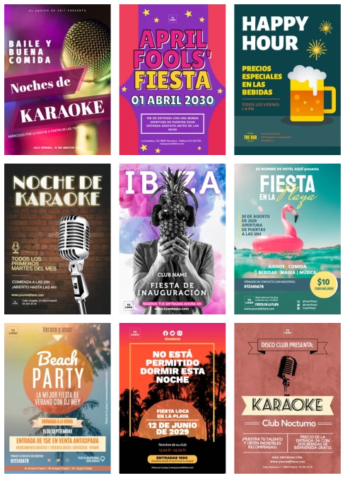 Edita un flyer de fiesta