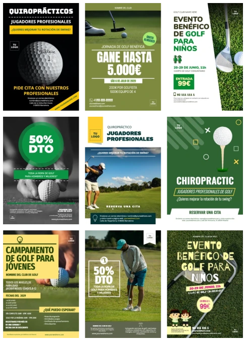 Edita un diseño sobre golf