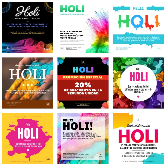 Crea un diseño de Holi