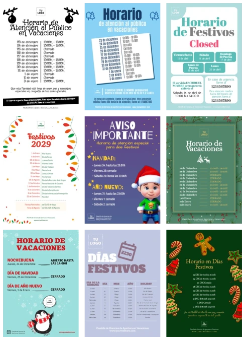 Edita un Horario de Vacaciones