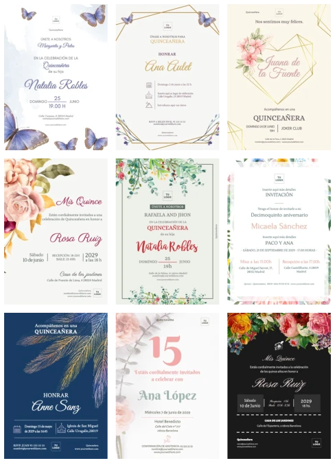 Edita una invitación para quinceañera