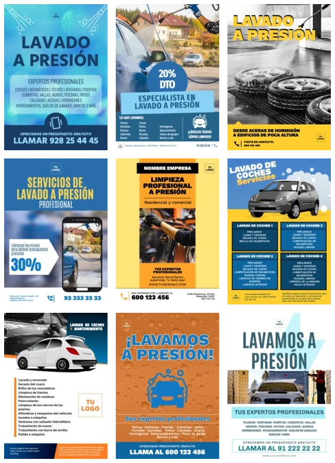 Edita un diseño de lavado de coches