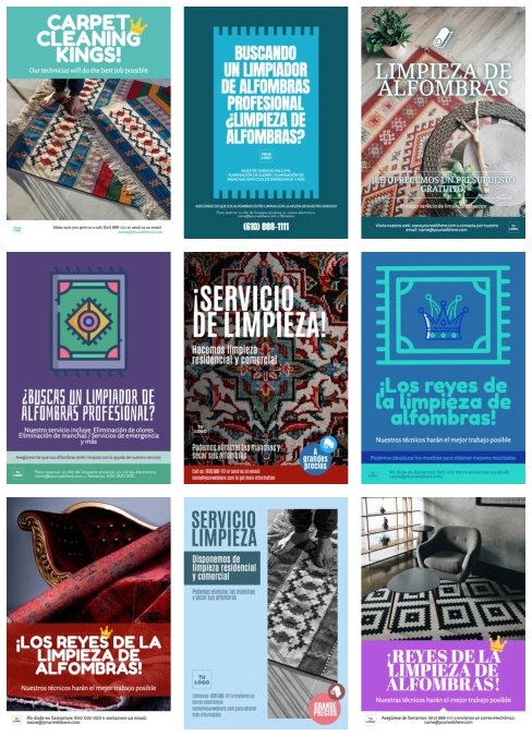 Editar un flyer de limpieza de alfombras