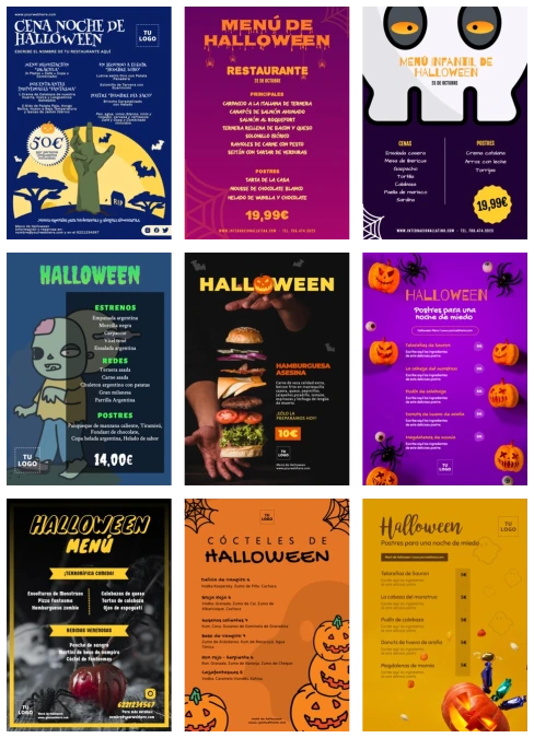 Edita un menú para Halloween