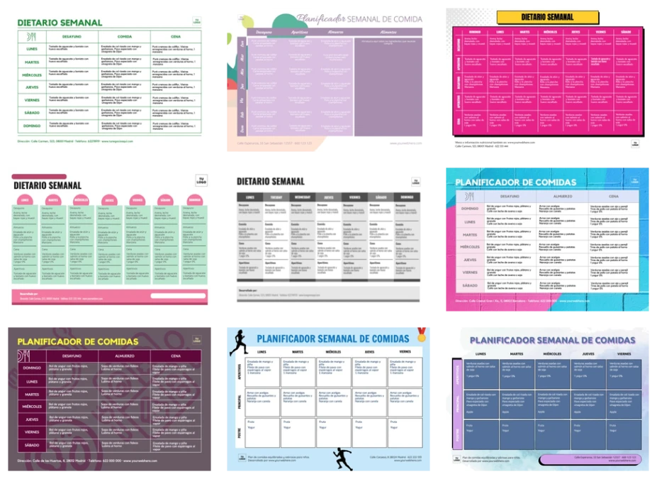 Crea un planificador de comidas semanal