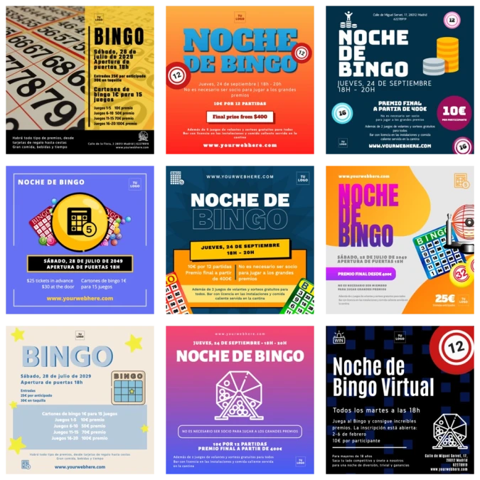 Edita un diseño para noches de bingo