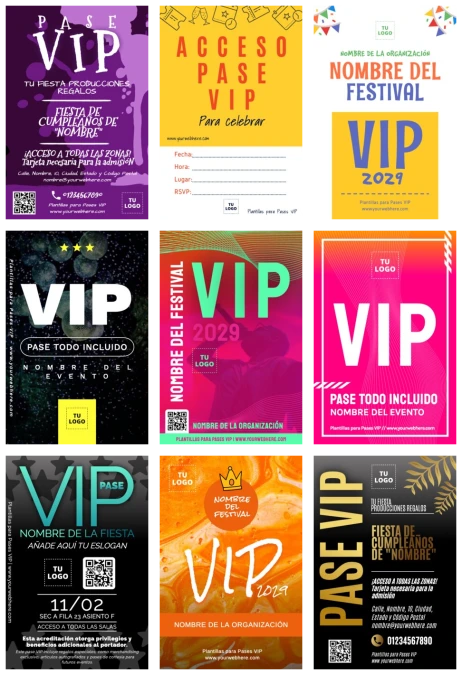 Diseña un Pase VIP con plantillas online