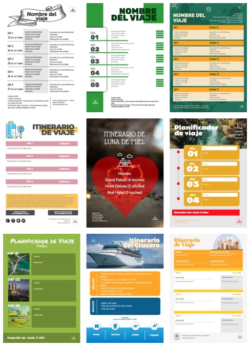 Edita un itinerario de viaje