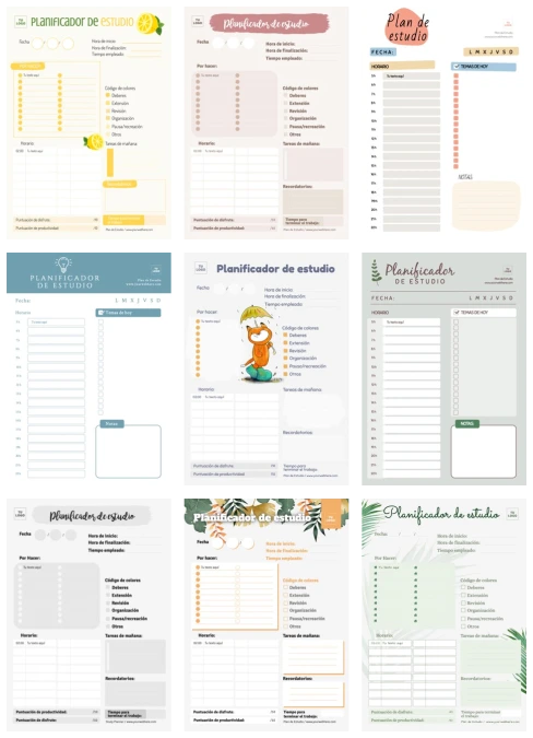 Edita un planner para estudiar