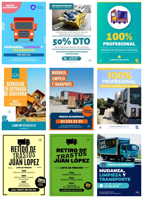 Editar una plantilla para retirada de trastos