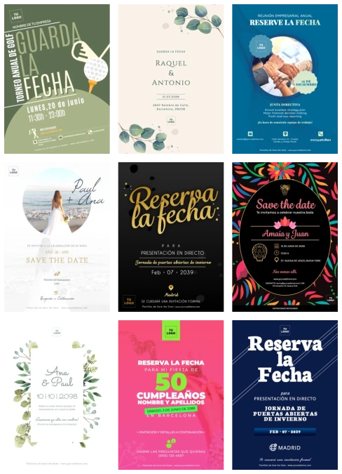 Edita una plantilla Save the Date