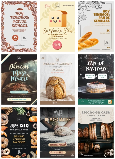 Edita un diseño para vender pan