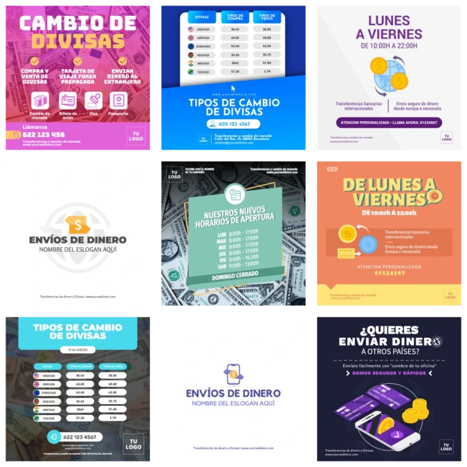 Edita un banner sobre cambio de moneda