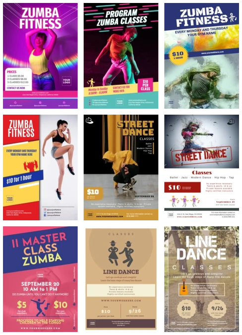 Editar um design de aula de dança