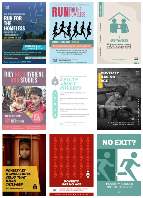 Publicar um pôster anti-pobreza