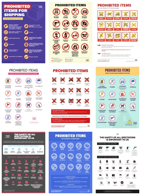 Edit a Prohibited Items flyer