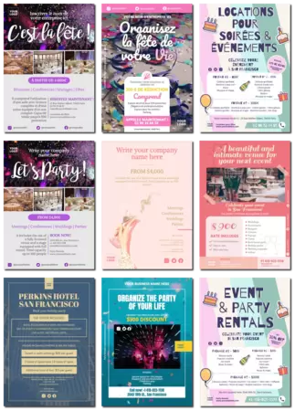 Modifier un modèle de location de fête