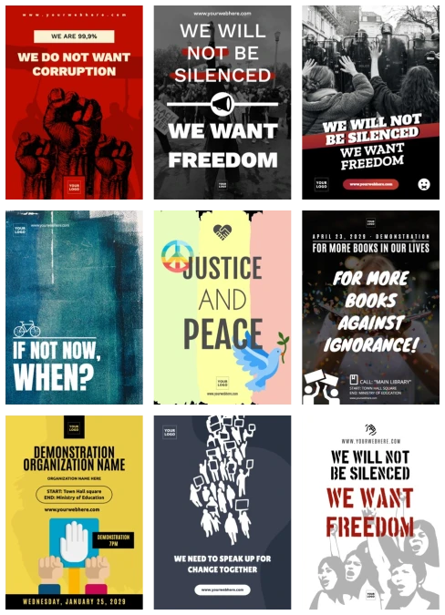 Protest poster designs to customize online